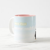 2 Couleurs Tasse mignonne de pingouins (Devant gauche)