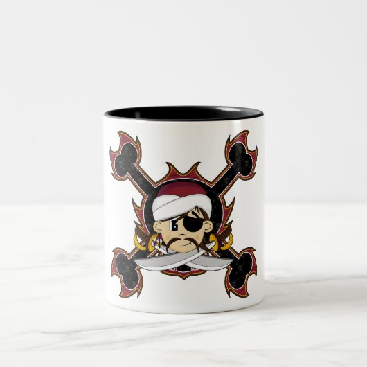 2 Couleurs Tasse mignonne de pirate de turban (Centre)