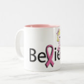 2 Couleurs Tasse mignonne de ruban rose (Devant gauche)