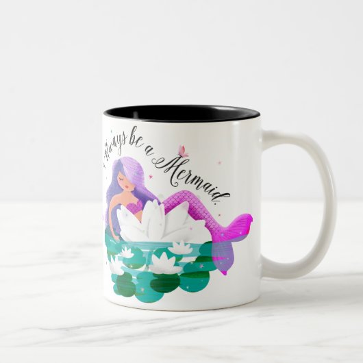 2 Couleurs Tasse mignonne de sirène de nénuphar (Droit)