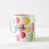 2 Couleurs Tasse mignonne de taches - customisez (Devant gauche)