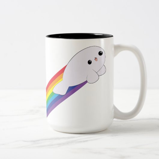 2 Couleurs Tasse mignonne de ton du bébé phoque de Rocket (Droit)