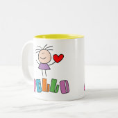 2 Couleurs Tasse mignonne de violoncelle d'amour d'I (Devant gauche)