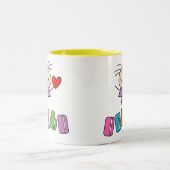 2 Couleurs Tasse mignonne de violoncelle d'amour d'I (Centre)