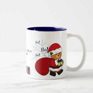 2 Couleurs Tasse mignonne personnalisable de Noël d'ours de