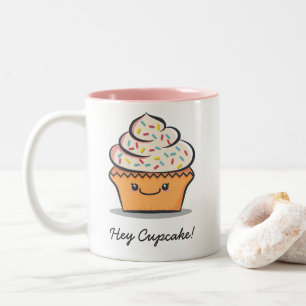 2 Couleurs Tasse mignonne personnalisée de petit gâteau