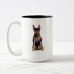 2 Couleurs Tasse Miniature Pinscher, Café Chien Min Pin