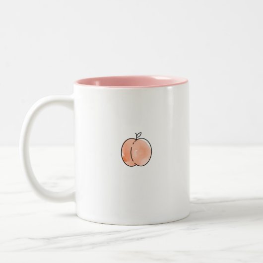 2 Couleurs Tasse minimale de fruit rose de pêche (Gauche)