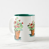 2 Couleurs Tasse mise en pot de géranium (Devant gauche)