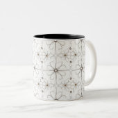 2 Couleurs Tasse motif de fleur de dessin moderne (Devant droit)