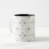 2 Couleurs Tasse motif de fleur de dessin moderne (Devant gauche)
