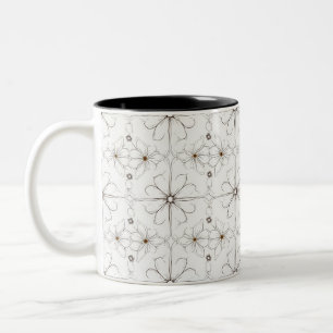 2 Couleurs Tasse motif de fleur de dessin moderne