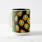 2 Couleurs Tasse motif Neon Microburst (Devant gauche)