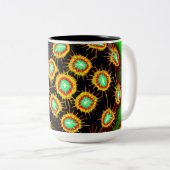 2 Couleurs Tasse motif Neon Microburst (Devant droit)