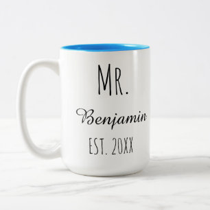 2 Couleurs Tasse Mr et Mme, Tasse de couple personnalisée, Ca