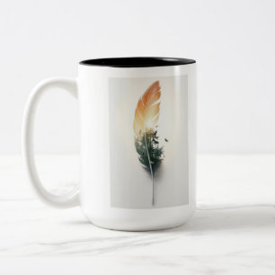 2 Couleurs Tasse Nature Feather Forest