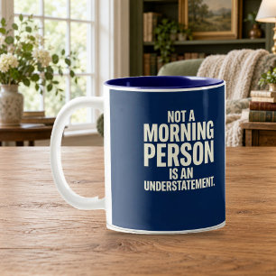 2 Couleurs Tasse Navy Pas une Personne du Matin
