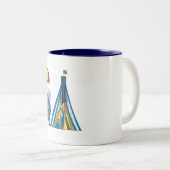 2 Couleurs Tasse | NEW YORK, NY (LGA) (Devant droit)