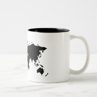 2 Couleurs Tasse noire de base de carte du monde