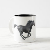 2 Couleurs Tasse noire de chevaux de pur sang (Devant gauche)