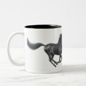 2 Couleurs Tasse noire de chevaux de pur sang (Gauche)