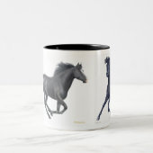 2 Couleurs Tasse noire de chevaux de pur sang (Centre)