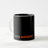 2 Couleurs Tasse noire de lundi de message (Devant gauche)