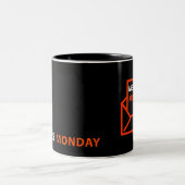 2 Couleurs Tasse noire de lundi de message (Centre)
