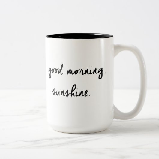 2 Couleurs Tasse noire et blanche de soleil bonjour (Droit)