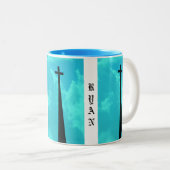 2 Couleurs Tasse NOMMÉE CROISÉE (Devant droit)
