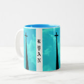2 Couleurs Tasse NOMMÉE CROISÉE (Devant gauche)
