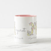 2 Couleurs Tasse nommée de monogramme de signification de la (Centre)