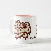 2 Couleurs Tasse nommée faite sur commande de crème glacée (Devant gauche)