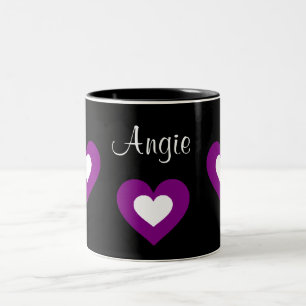 2 Couleurs Tasse nommée personnalisable de Valentine de