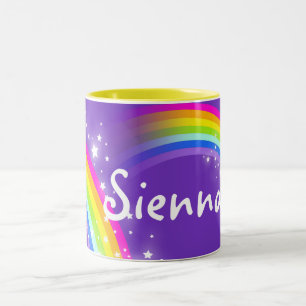 2 Couleurs Tasse nommée personnalisée de pourpre