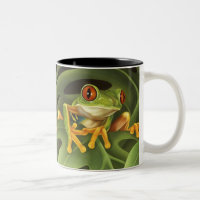 Tasse observée par rouge de grenouille d'arbre