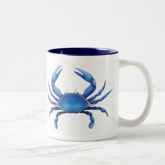 2 Couleurs Tasse orientale de crabe bleu (Droit)