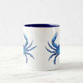 2 Couleurs Tasse orientale de crabe bleu (Centre)