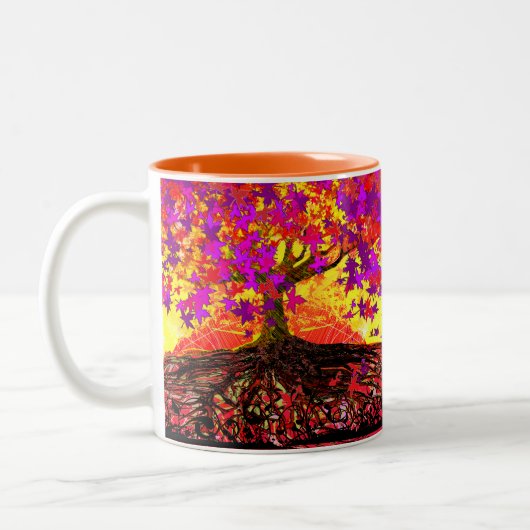 2 Couleurs Tasse Original Art-Roots Run Deep Café (Gauche)