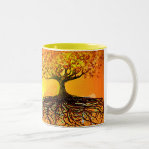 2 Couleurs Tasse Original Art-Roots Run Deep Café