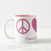 2 Couleurs Tasse Paix, Amour & Vélos (Gauche)