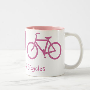 2 Couleurs Tasse Paix, Amour & Vélos