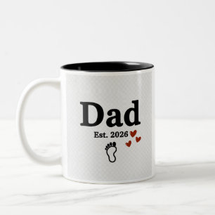 2 Couleurs Tasse Papa Fait 2026   Cadeau Nouveau Papa   Empre