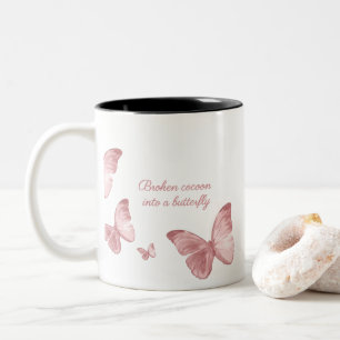2 Couleurs Tasse Papillon Rose – Fond Noir Esthétique De