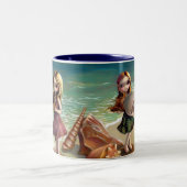 2 Couleurs Tasse "par bord de la mer" (Centre)