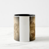 2 Couleurs Tasse Parchemin de Style Occidental (Centre)
