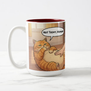 2 Couleurs Tasse Pas Aujourd'hui Humain Chat Grincheux Tass