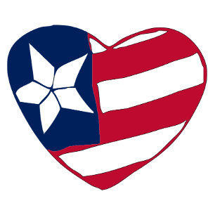 2 Couleurs Tasse patriotique Heart America Cœur du drapeau