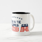 2 Couleurs Tasse patriotique née aux États-Unis (Devant droit)