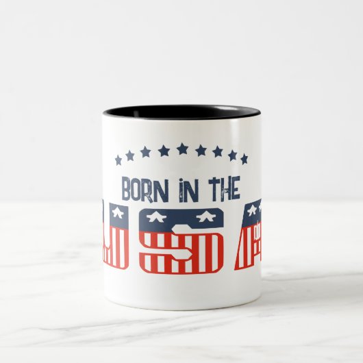 2 Couleurs Tasse patriotique née aux États-Unis (Centre)